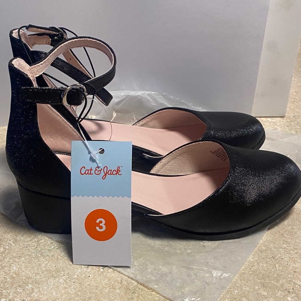 Cat & Jack Sparkly Black Heels